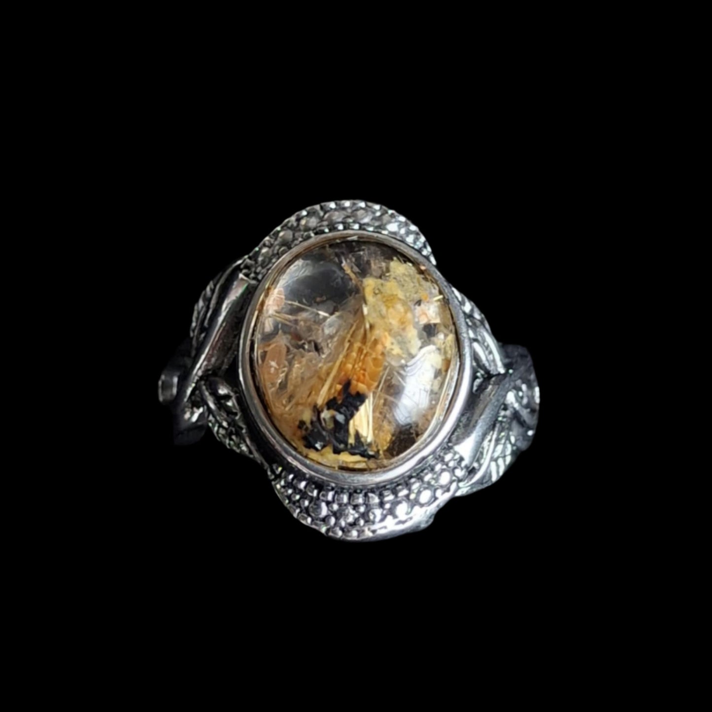 Gold Rutile Quartz Rings