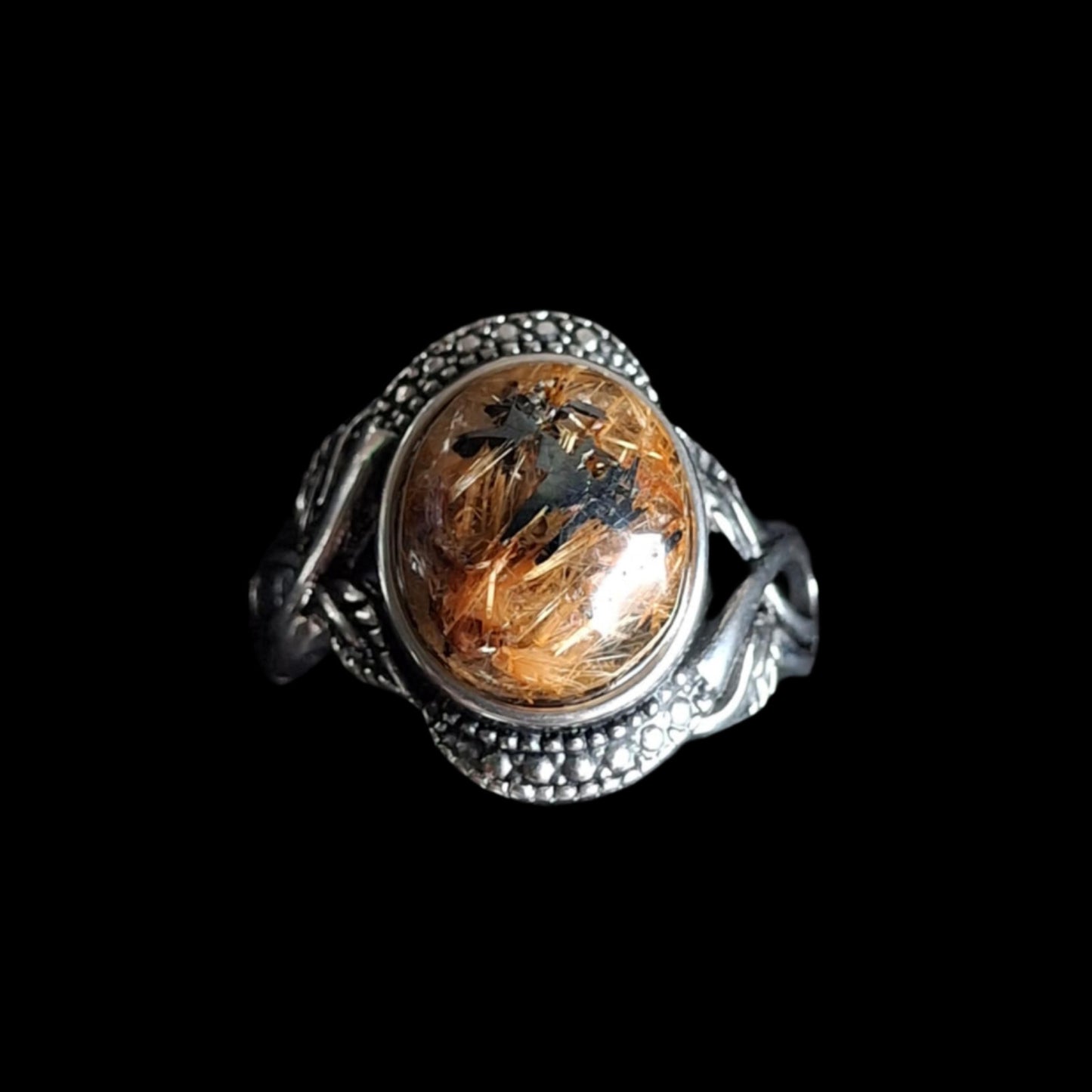 Gold Rutile Quartz Rings