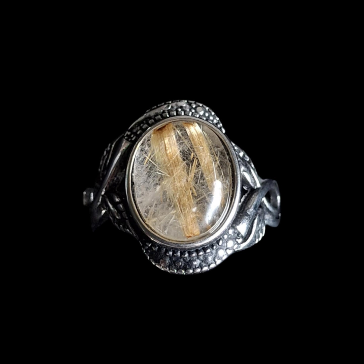 Gold Rutile Quartz Rings