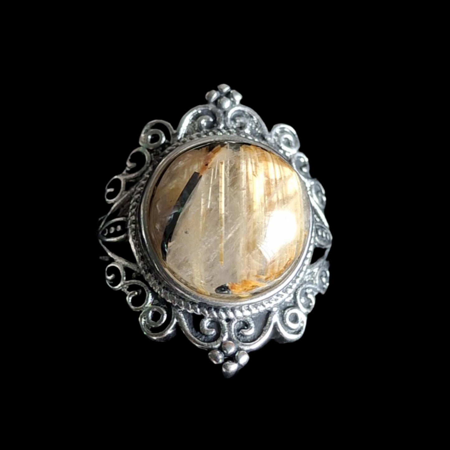 Gold Rutile Quartz Rings