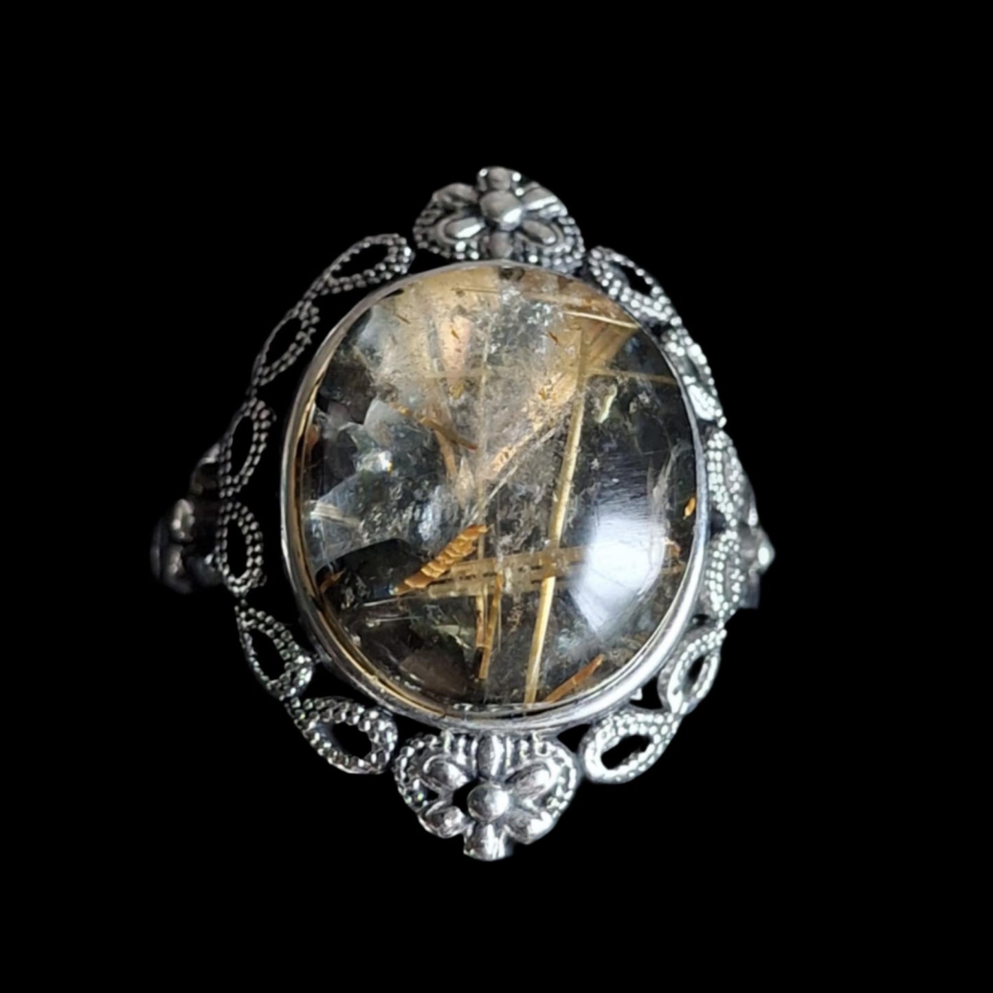 Gold Rutile Quartz Rings