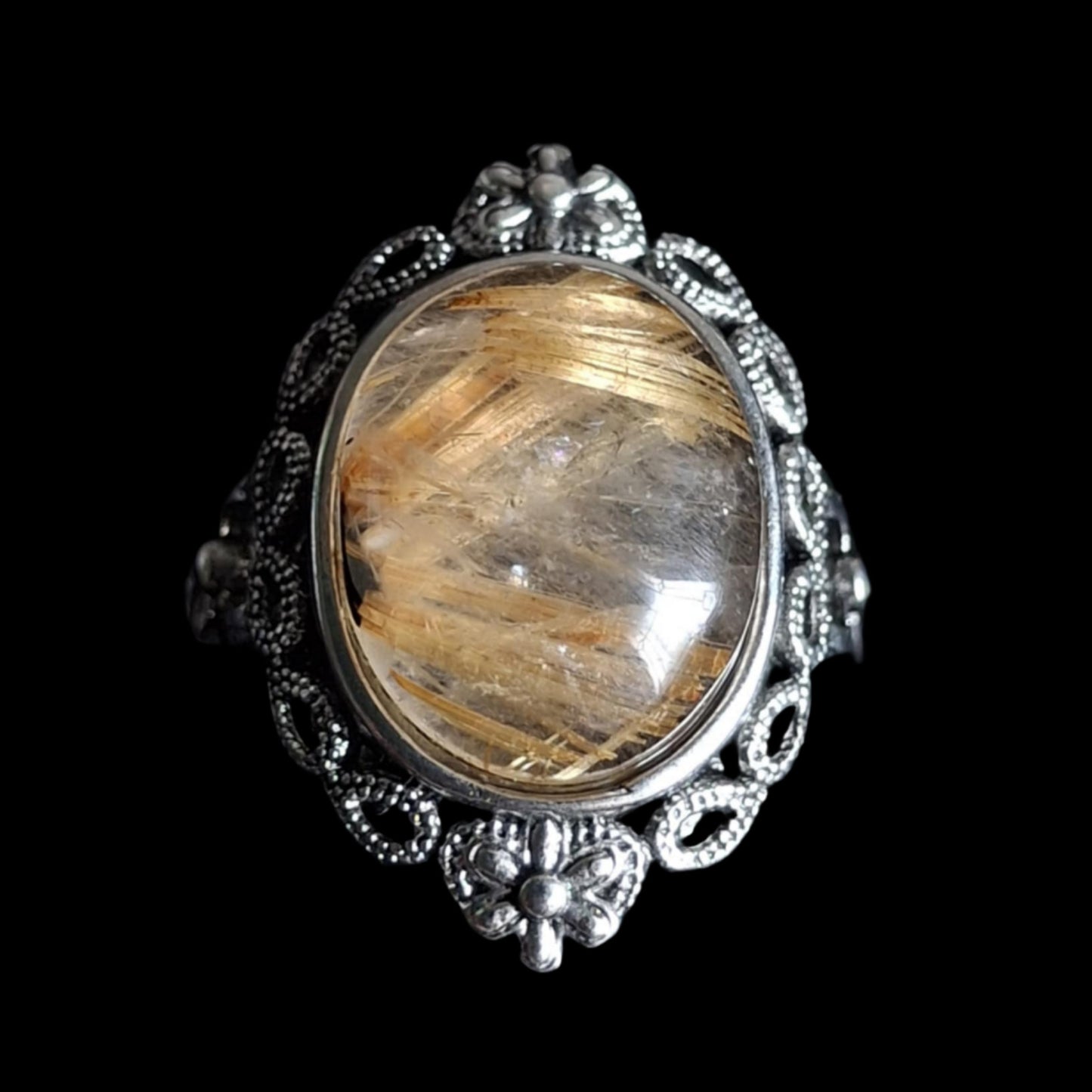 Gold Rutile Quartz Rings