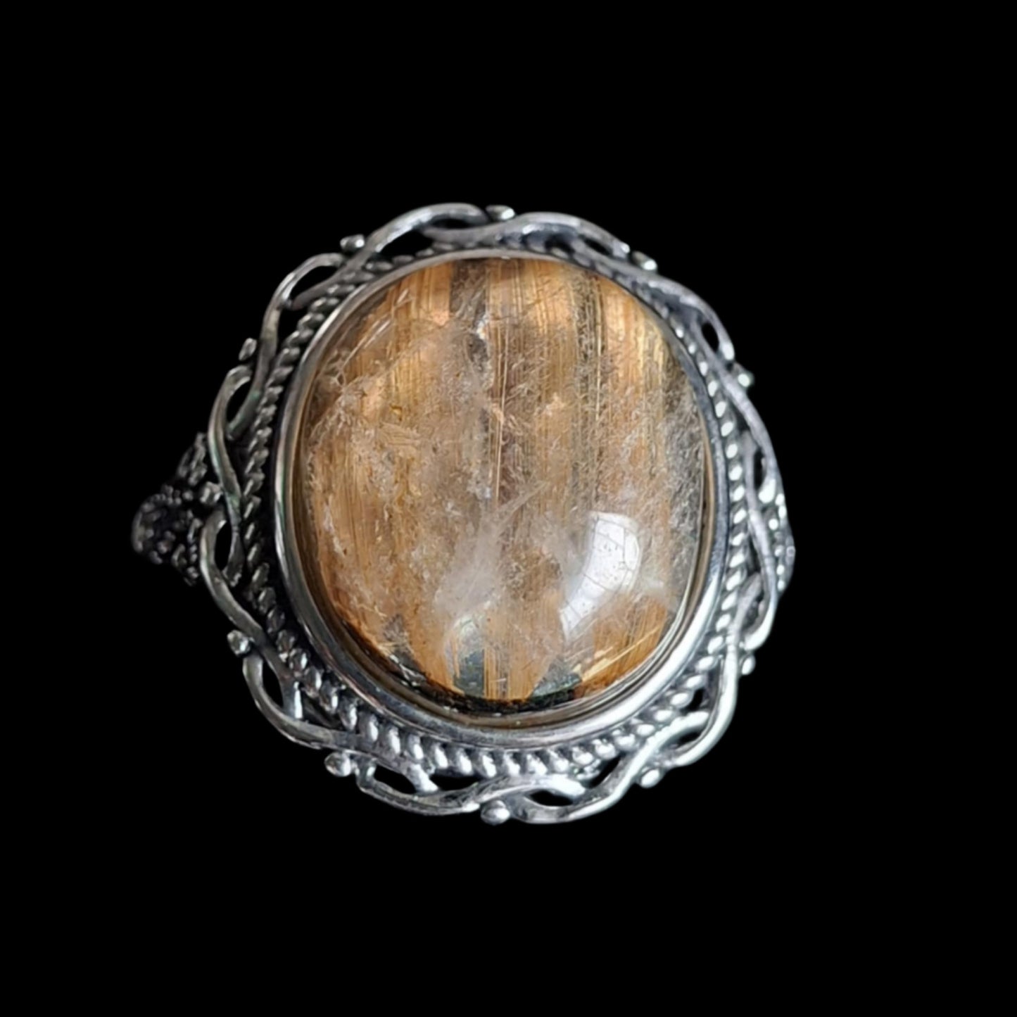 Gold Rutile Quartz Rings