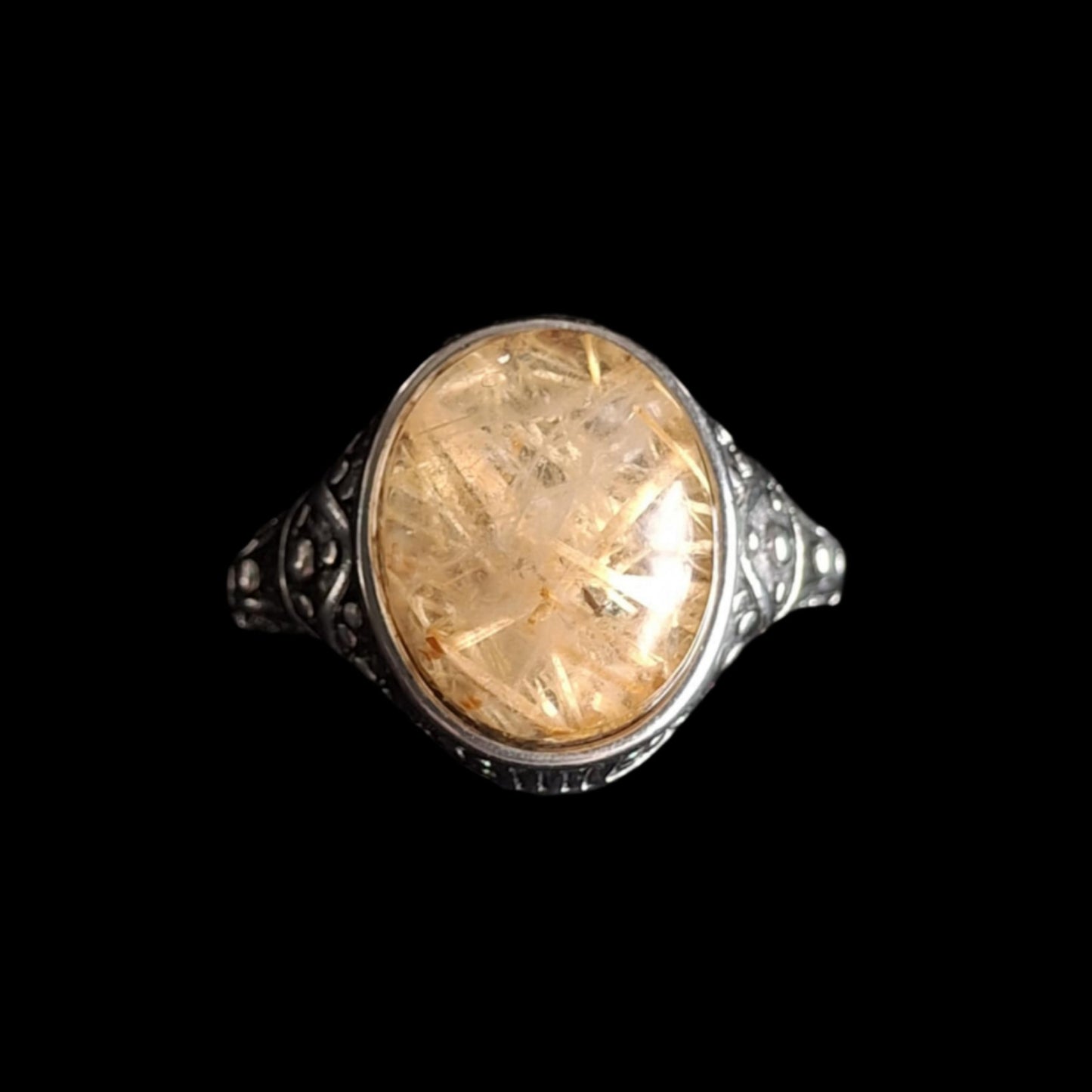 Gold Rutile Quartz Rings