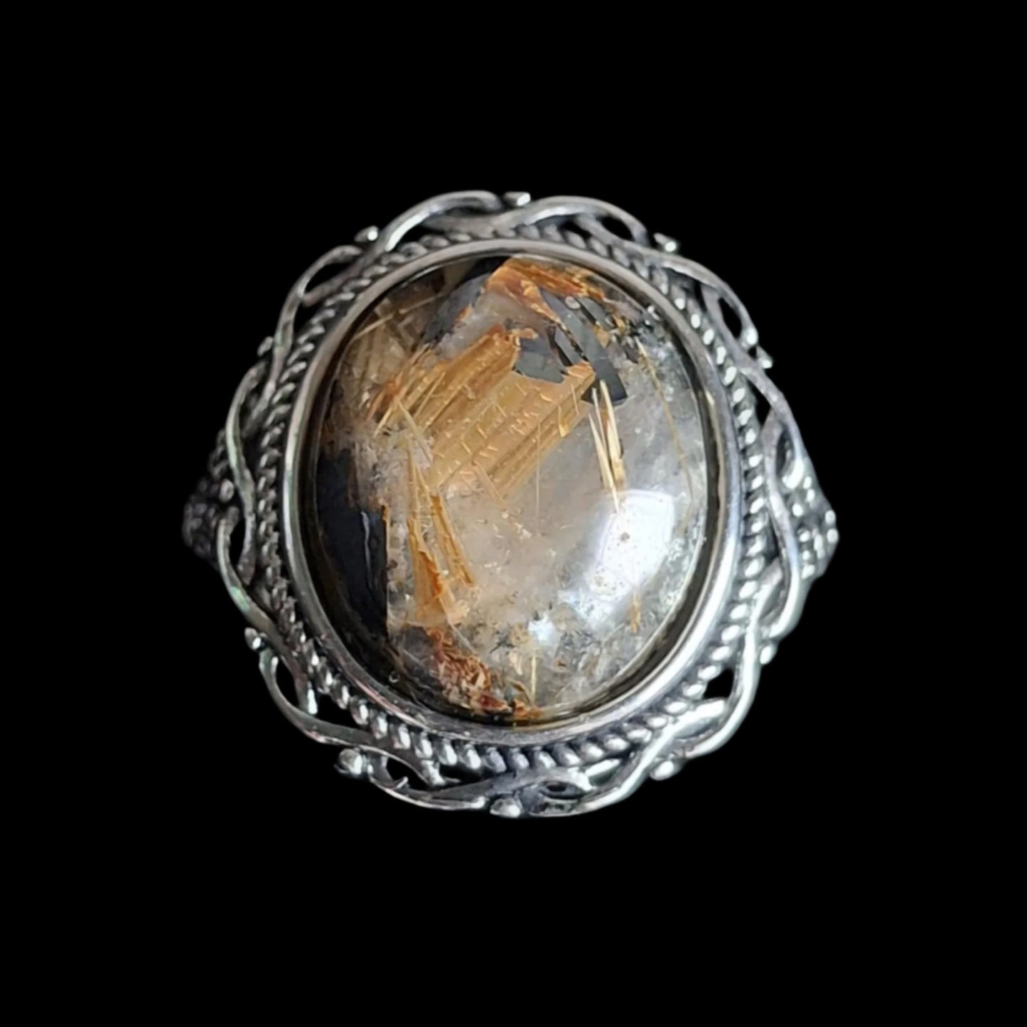 Gold Rutile Quartz Rings