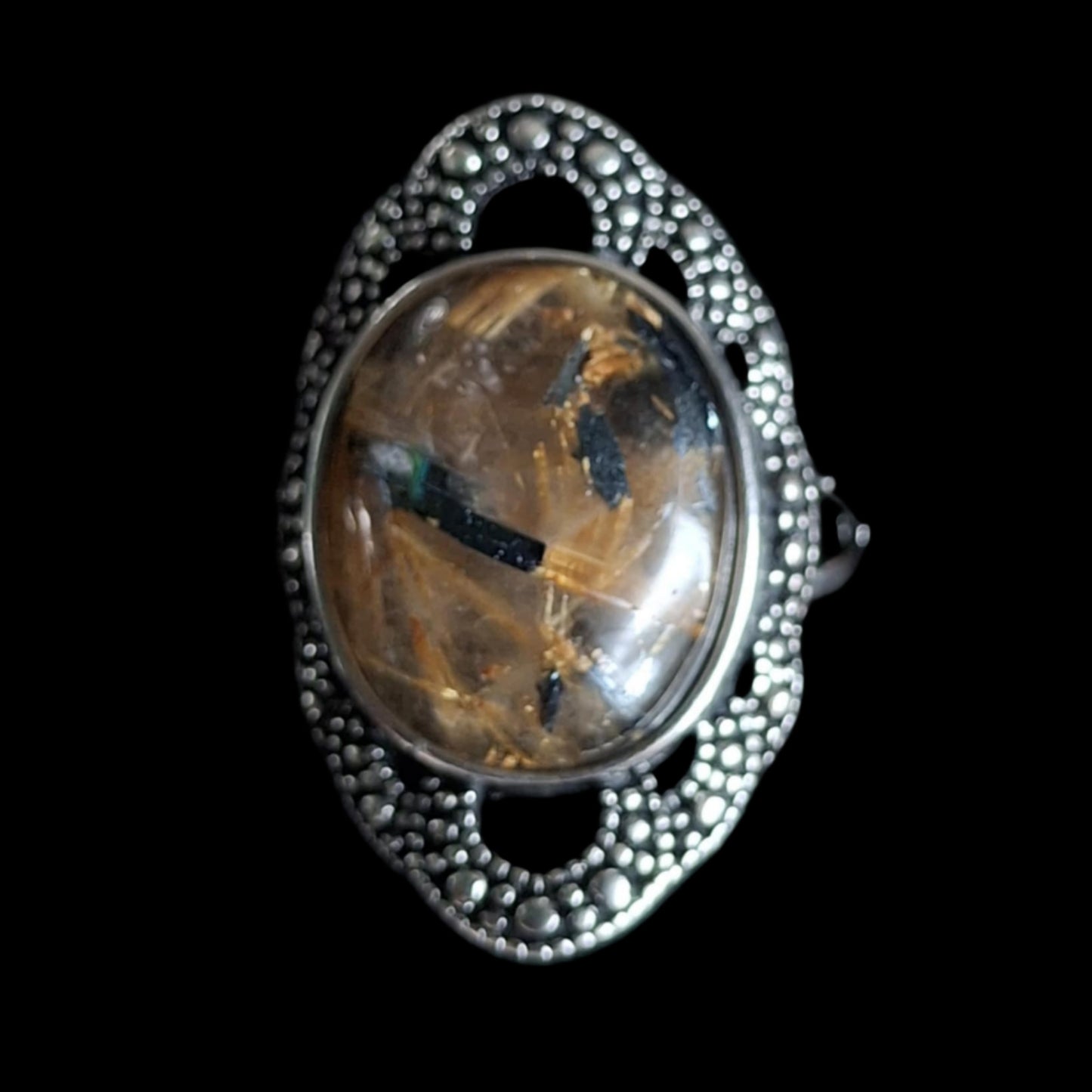 Gold Rutile Quartz Rings