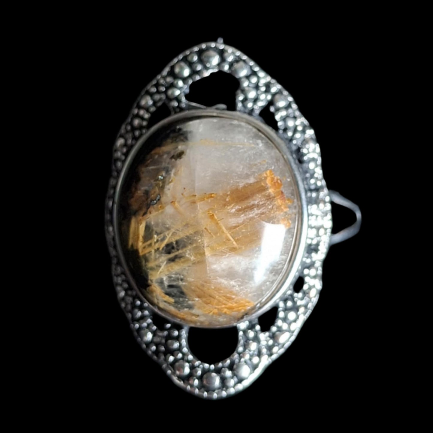 Gold Rutile Quartz Rings