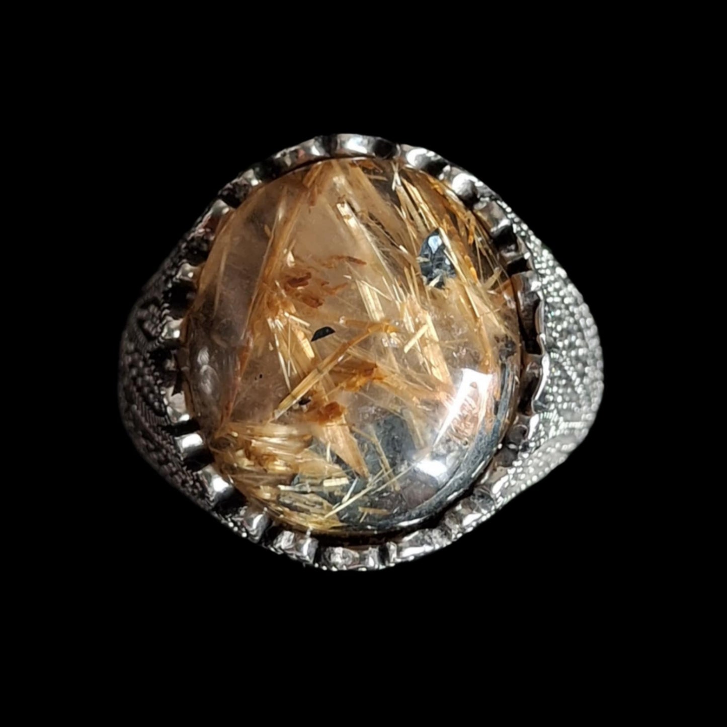 Gold Rutile Quartz Rings