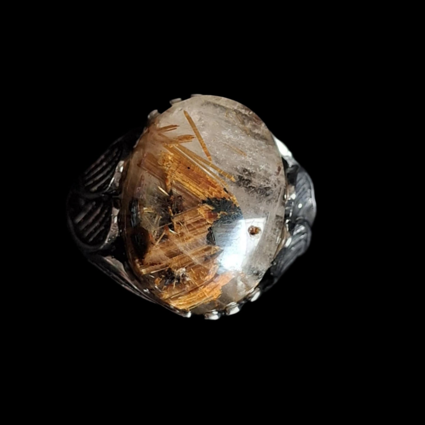 Gold Rutile Quartz Rings