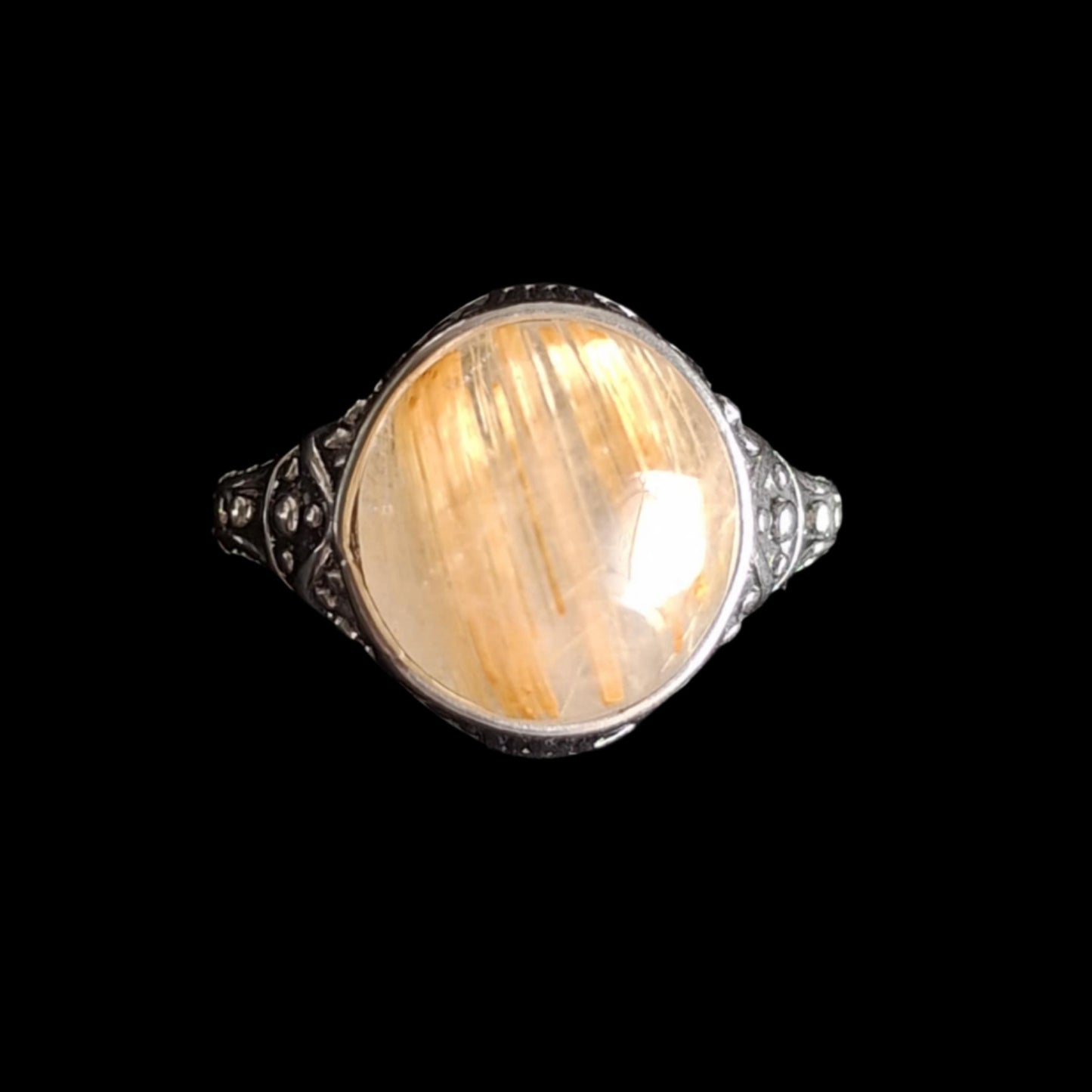 Gold Rutile Quartz Rings