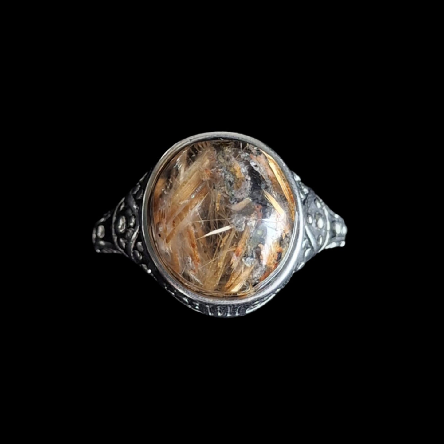 Gold Rutile Quartz Rings