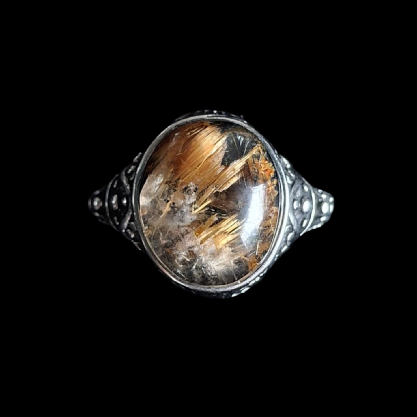 Gold Rutile Quartz Rings