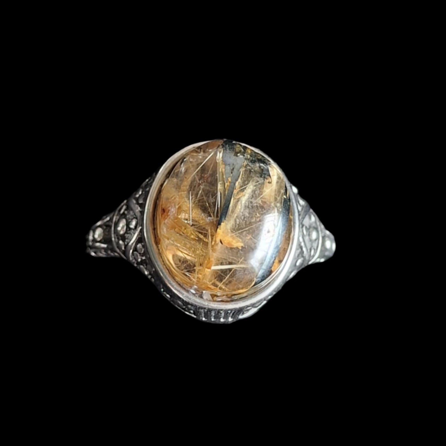 Gold Rutile Quartz Rings