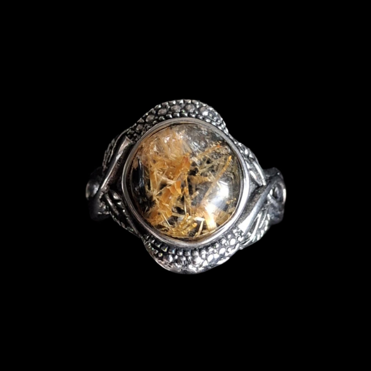 Gold Rutile Quartz Rings