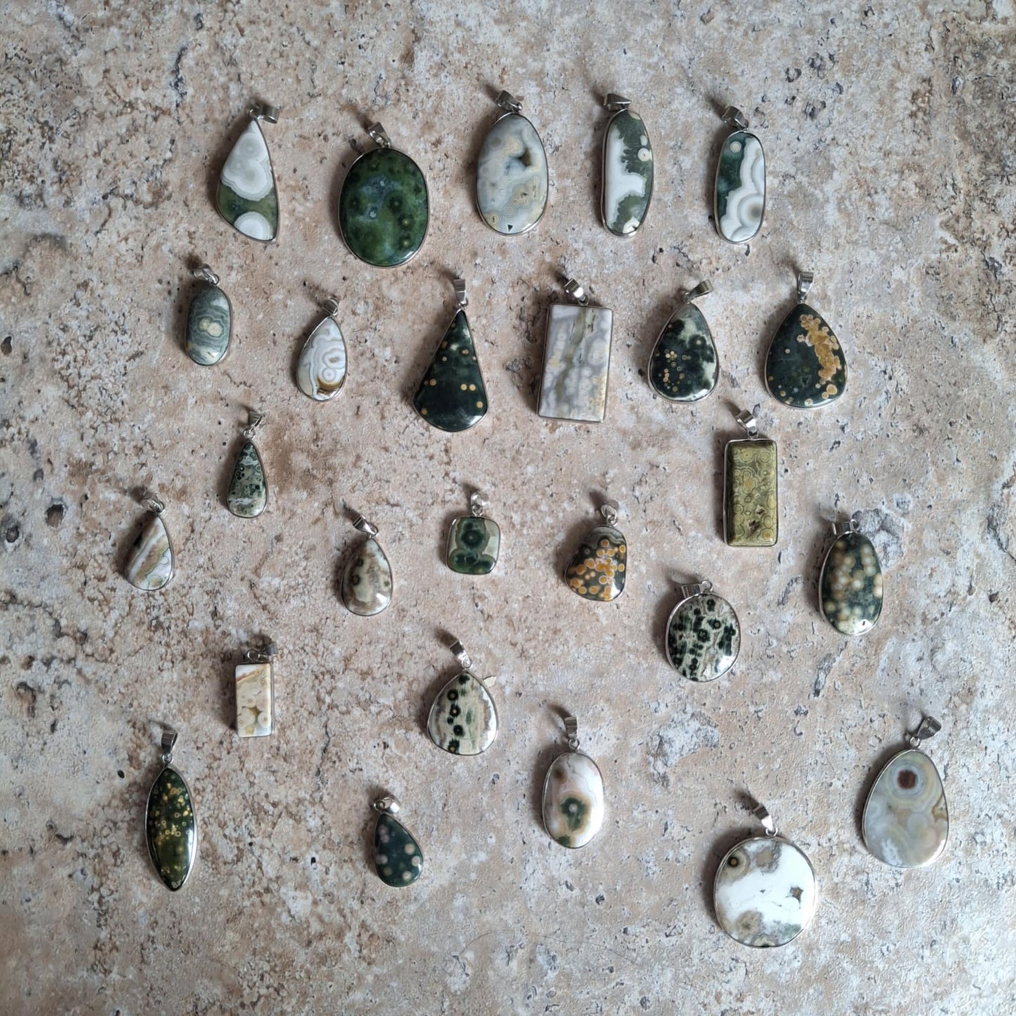Small Vein Ocean Jasper Pendants